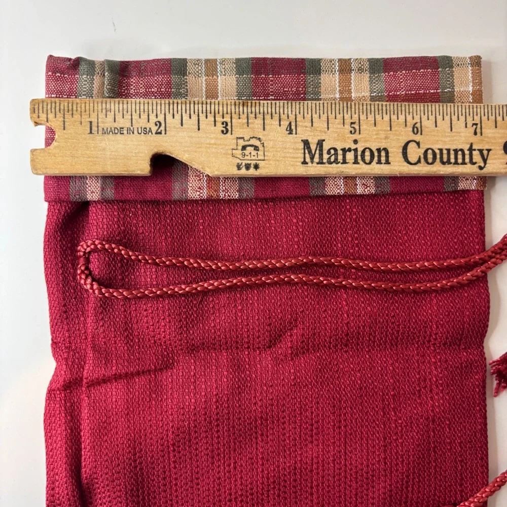 Longaberger Beverage Carrier/Wine Tote Liner Orchard Park Plaid Paprika New